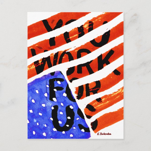 Sie arbeiten für uns postkarte (Vorderseite)