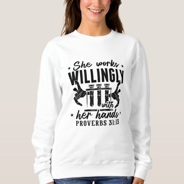Sie arbeitet bereitwillig Labrador Tech Labortechn Sweatshirt (Vorderseite)