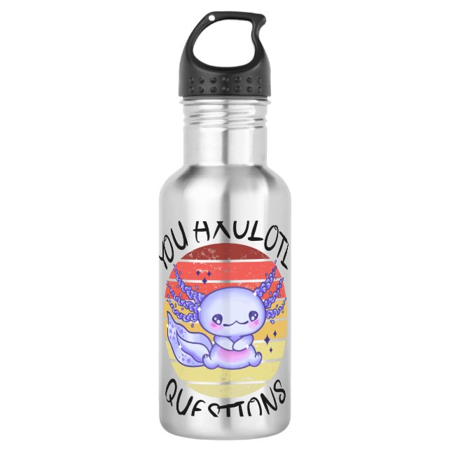 Sie axolotale Fragen Edelstahlflasche (Vorderseite)