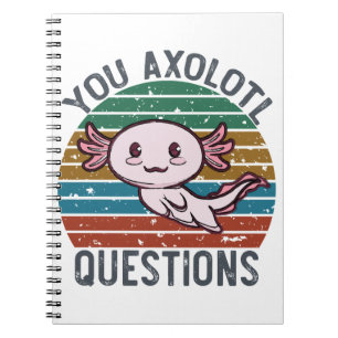 Sie Axolotl Questions Retro 90er Vintag Sunset Notizblock