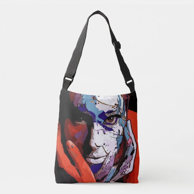 Sie befleckte im FarbenLeichensack Tragetaschen Mit Langen Trägern (Vorderseite)