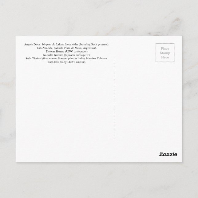 Sie beharrte postkarte (Rückseite)