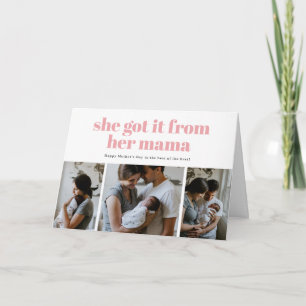 Sie bekam es von ihrer Mama Foto-Muttertagskarte Feiertagskarte