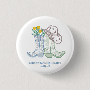 Sie bekommt Hitched Bachelorette Rodeo Cowgirl Button