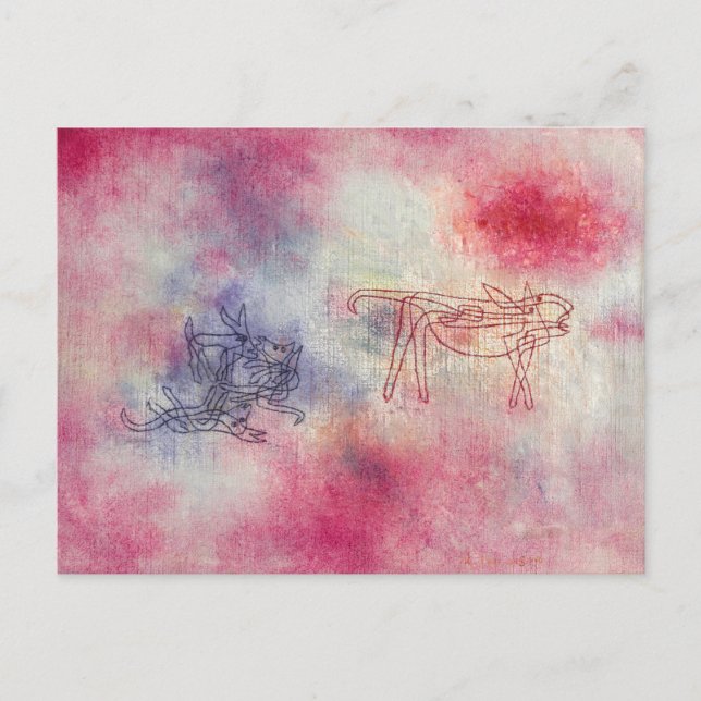 Sie Bellows, wir spielen 1928 von Paul Klee Postkarte (Vorderseite)