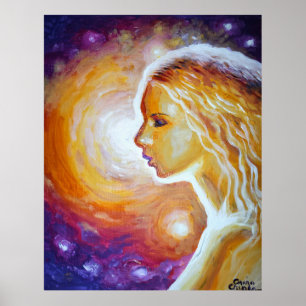 Sie beobachtet die Sterne Poster