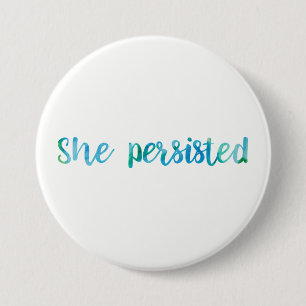Sie bestand Aquarell-Typografie-Feminist fort Button