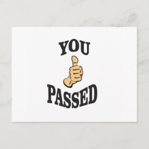 Sie bestehen den Test ja Postkarte