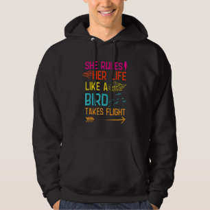 Sie bestimmt ihr Leben wie ein Vogel im Flug Birdw Hoodie