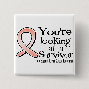 Sie betrachten einen uterinen Krebs-Überlebenden Button
