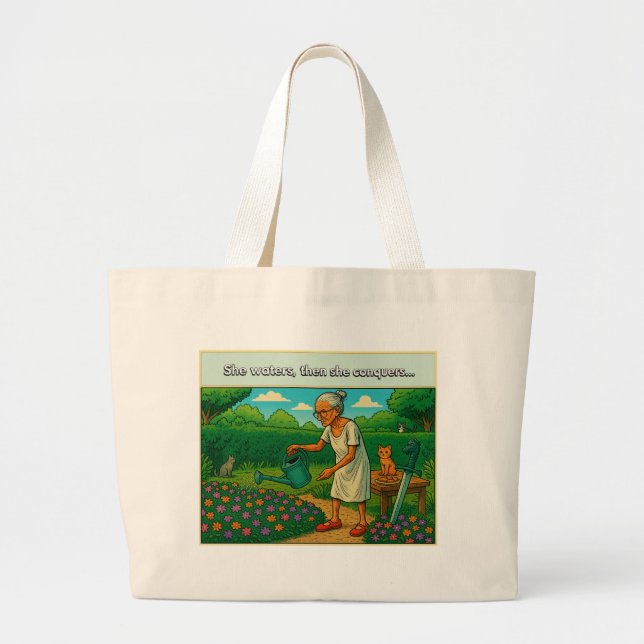 Sie bewässert, dann erobert Tote Bag Jumbo Stoffbeutel (Vorne)