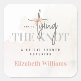 Sie bindet das bekanntermaßen moderne Brautparty-P Quadratischer Aufkleber