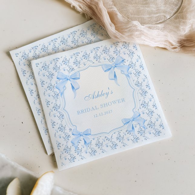 Sie bindet das Brautparty der Blauen Bohne Serviette (Von Creator hochgeladen)