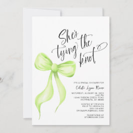 Sie bindet das Brautparty der Knot-Lime-Grünen Einladung