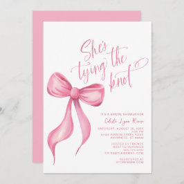 Sie bindet das Brautparty der Knot-Pink-Bow-Schlei Einladung