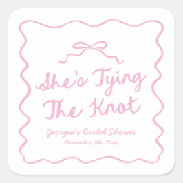 Sie bindet das Brautparty des bekannten Whimsikers Quadratischer Aufkleber