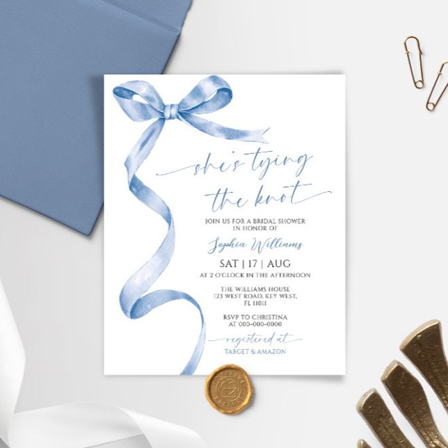 Sie bindet das Brautparty des "Knot Blue Bow" (Von Creator hochgeladen)