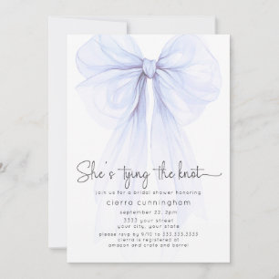 Sie bindet das Brautparty des "Knot Blue Bow" Einladung