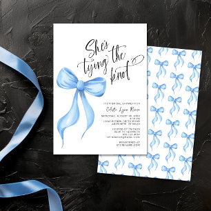 Sie bindet das Brautparty des "Knot Blue Bow" Einladung