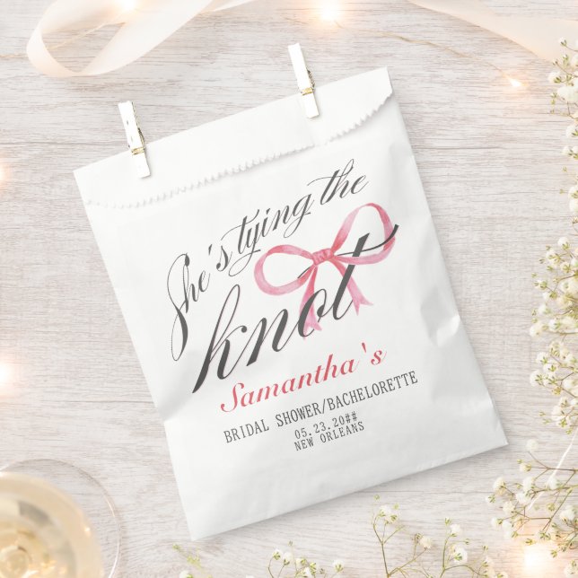 Sie bindet das Brautparty des Knot-Bow-Coquette Geschenktütchen (Ausgeschnitten)