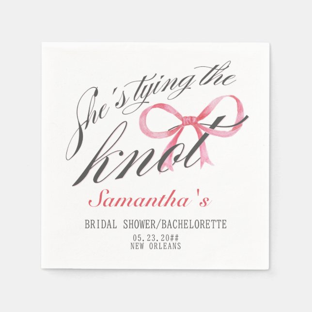 Sie bindet das Brautparty des Knot-Bow-Coquette Serviette (Vorderseite)