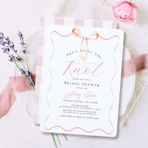 Sie bindet das Brautparty des Knot-Pink-Bows Einladung