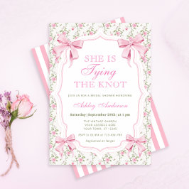Sie bindet das Brautparty des Knot-Pink-Bows Einladung
