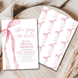 Sie bindet das Brautparty des Knot-Pink-Bows Einladung