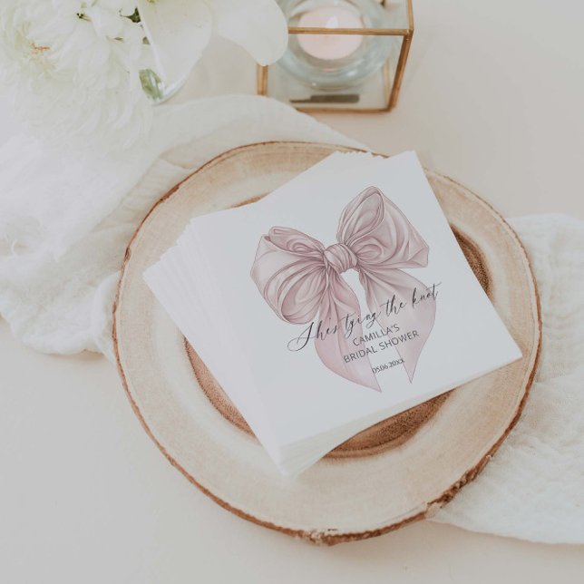 Sie bindet das Brautparty des Knot-Pink-Bows Serviette (Von Creator hochgeladen)