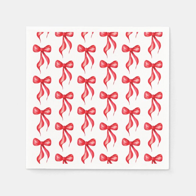 Sie bindet das Brautparty des "Knot Red Bow Patter Serviette (Vorderseite)