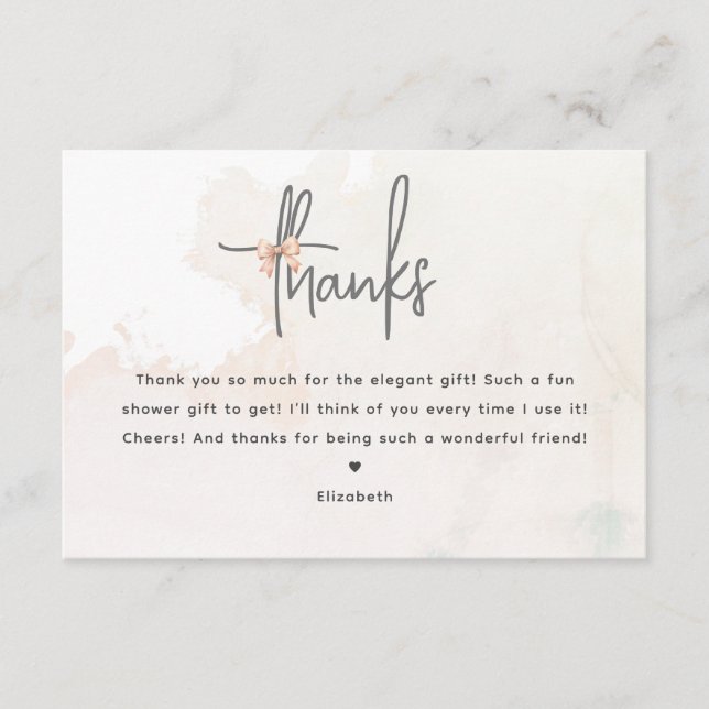 Sie bindet das Brautparty des Knotens an Dankeschö Begleitkarte (Vorderseite)