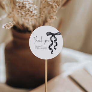 Sie bindet das Brautparty des Knotens Black Bow Runder Aufkleber