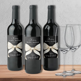 Sie bindet das Brautparty des Knotens Bow Weinetikett