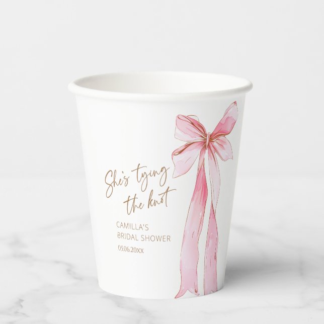 Sie bindet das Brautparty des Knotens Pappbecher (Vorderseite)
