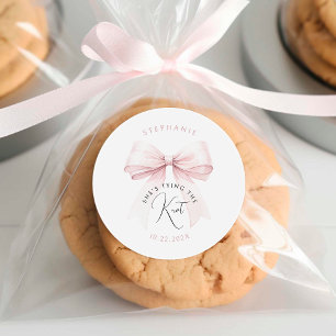 Sie bindet das Brautparty des Knotens Runder Aufkleber