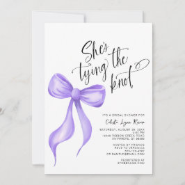 Sie bindet das Brautparty des Lila Knotens Einladung
