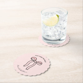 Sie bindet das Brautparty des weißen, rosafarbenen Untersetzer