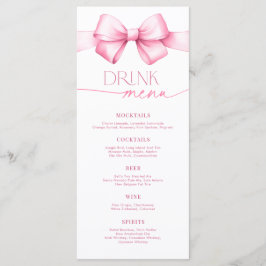 Sie bindet das knallrosa Brautparty Drink Menükarte