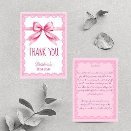 Sie bindet das knochenrosa Brautparty an Dankeskarte