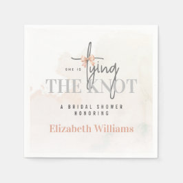 Sie bindet das knochenrosa Brautparty-Party Serviette