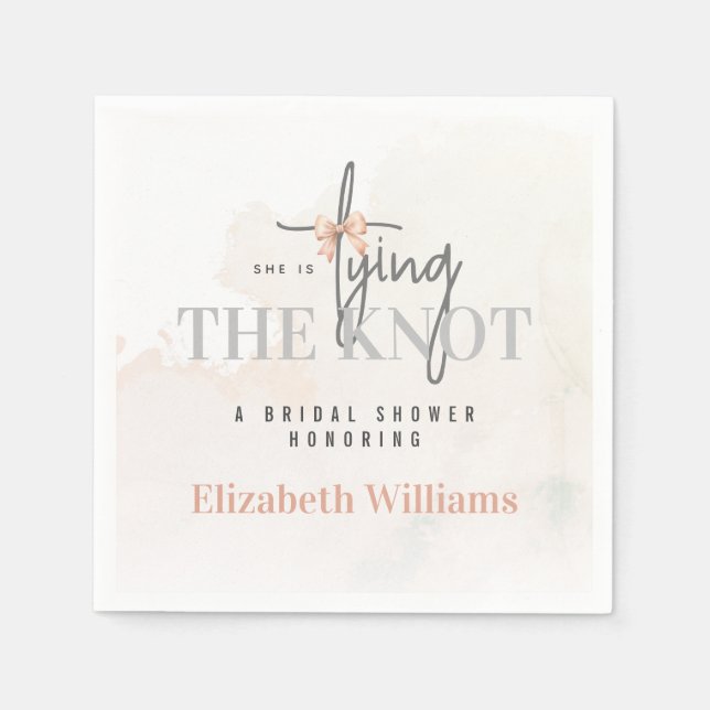 Sie bindet das knochenrosa Brautparty-Party Serviette (Vorderseite)