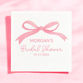 Sie bindet das knochenrosa Brautparty Serviette