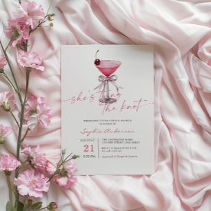 Sie bindet das knot-Hot-Pink-Brautparty Einladung