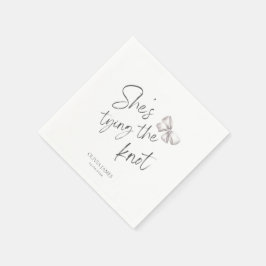 Sie bindet das Knoten-Brautparty Serviette