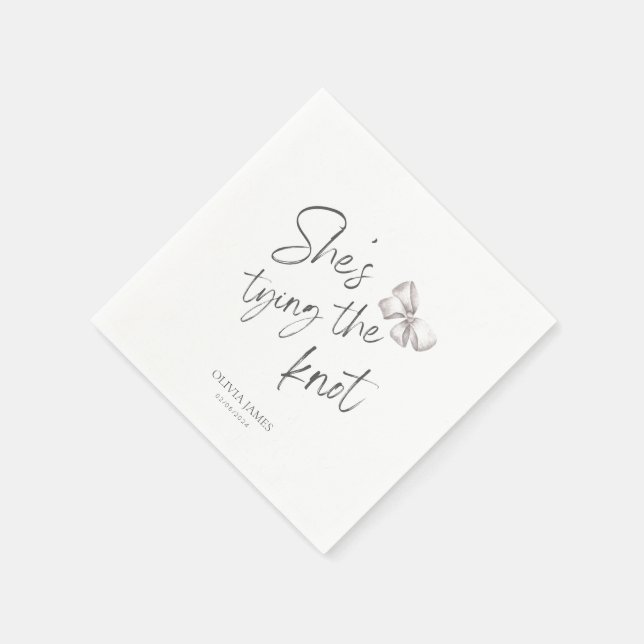 Sie bindet das Knoten-Brautparty Serviette (Ecke)