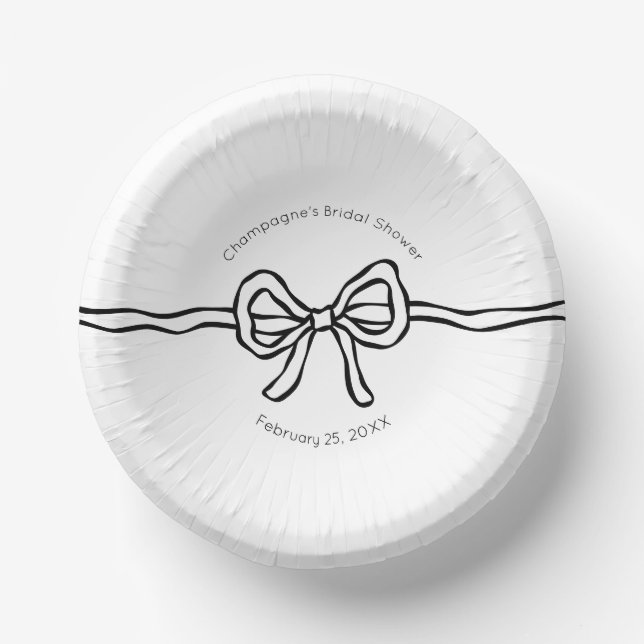 Sie bindet das moderne Brautparty des Knotens Pappteller (Vorderseite)