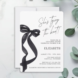 Sie bindet das Party des Knot Black Bow-BRAUTPARTY Einladung