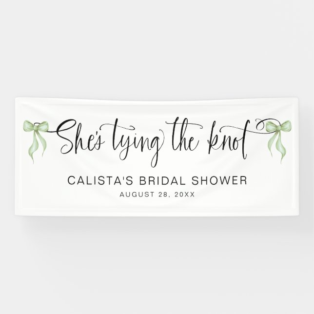 Sie bindet das Personalisierte Brautparty des Knot Banner (Horizontal)