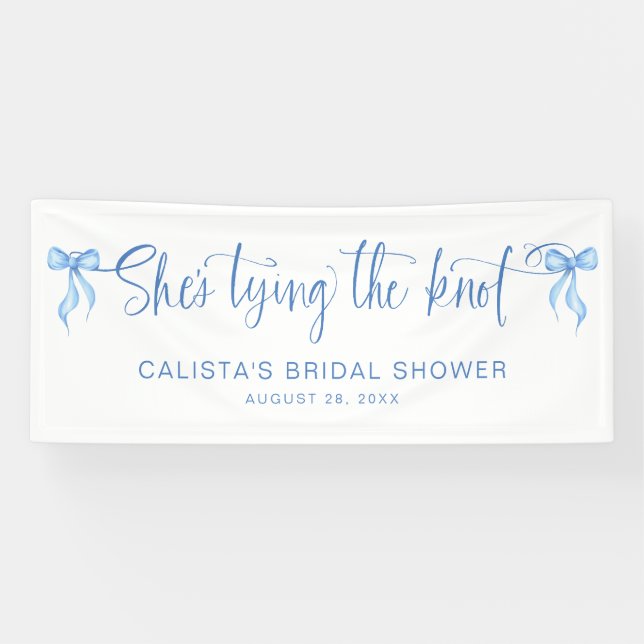 Sie bindet das Personalisierte Brautparty des Knot Banner (Horizontal)