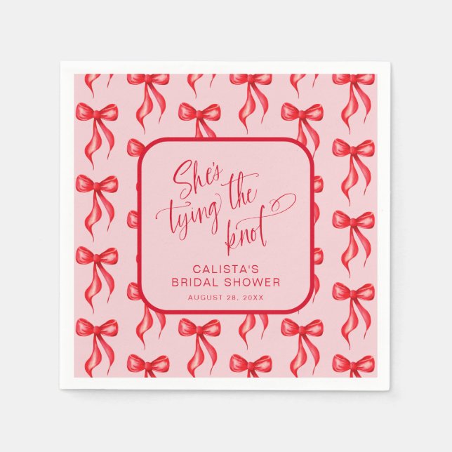 Sie bindet das Personalisierte Brautparty des Knot Serviette (Vorderseite)